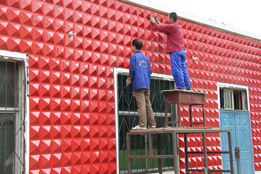 แผงทนไฟกลางแจ้ง Cladding 3D พื้นผิวผนังที่กำหนดเองโลโก้ 3 มิติผนังพื้นหลัง